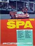 Porsche Original Rennplakat 1986 - 1000 Km Spa - Leichte Gebrauchsspuren