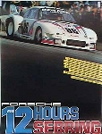 Porsche Original Rennplakat 1981 - 12 Stunden Von Sebring - Gut Erhalten