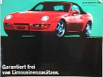 Porsche Original Werbeplakat 1991 - Porsche 968 Cabriolet - Gut Erhalten