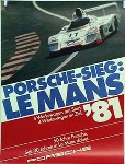 Porsche Original Rennplakat 1981 - 24 Stunden Von Le Mans - Gut Erhalten