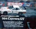 Porsche Original Rennplakat 1980 - J. Barth Im Porsche 924 Gt - Gut Erhalten
