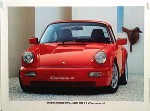 Porsche Original Werbeplakat 1989 - Porsche 964 Carrera 4 - Gut Erhalten