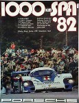 Porsche Original Rennplakat 1982 - 1000 Km Spa - Gut Erhalten