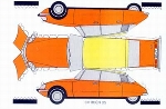 Bastelpostkarte Citroen Ds Orange