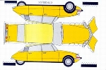 Construction Postcard Citroen Ds Yellow
