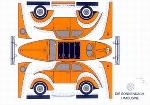 Construction Postcard Vw Beetle Orange