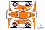 Construction Postcard Vw Beetle Orange