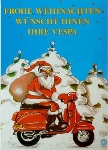 Vespa Weihnachtskarte 1990 Motorroller