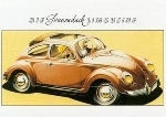 Vw Volkswagen Beetle Sunroof Advertisement Postcard
