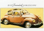 Vw Volkswagen Beetle Sunroof Advertisement Postcard