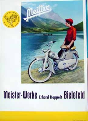 Original Plakat 1958 Meister Fahrrad