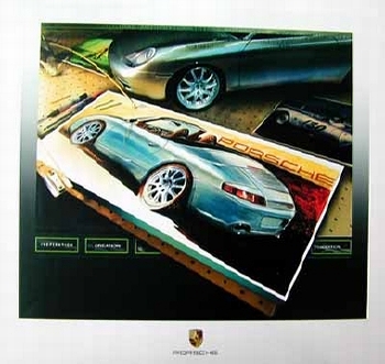 Design Studie Porsche 911 Carrera Cabriolet - Poster