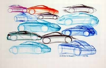 Porsche Design Studie Porsche 996, Poster 1998