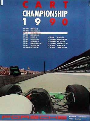 Porsche Original Werbeplakat - Porsche Cart Championship 1990 - Gut Erhalten