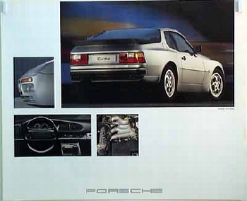 Porsche Original Werbeplakat 1982 - Porsche 944 Turbo - Gut Erhalten