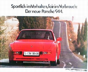 Porsche Original Werbeplakat 1980 - Der Neue Porsche 944 - Gut Erhalten