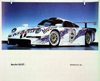 Porsche Original Showroom Poster - Porsche 911 Gt 1 - Gut Erhalten