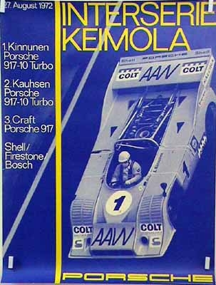 Porsche Interserie Keimola 1972 - Porsche Original Rennplakat