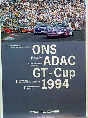 Porsche Original Rennplakat 1994 - Ons Adac Gt-cup - Gut Erhalten