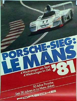 Porsche 24 Stunden Von Le Mans 1981 - Porsche Original Rennplaka