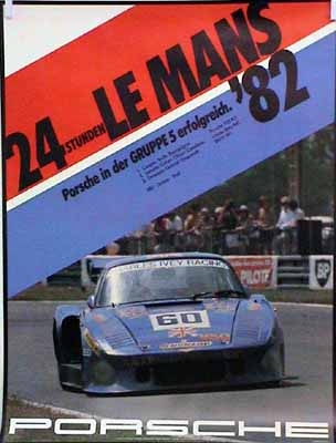 Porsche Original Rennplakat 1982 - 24 Stunden Von Le Mans - Gut Erhalten