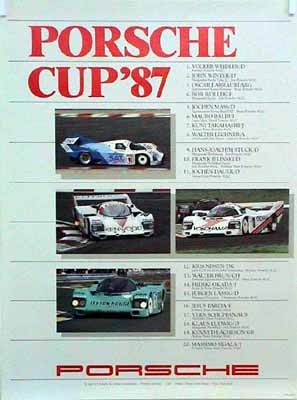 Porsche Original Rennplakat 1987 - Porsche Cup - Leichte Gebrauchsspuren