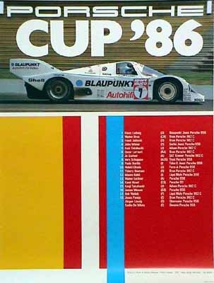Porsche Original Racing Poster 1986 - Porsche Cup - Good Condition
