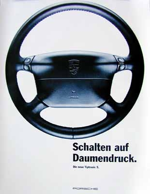 Porsche Original Werbeposter - Schalten Auf Daumendruck - Gut Erhalten