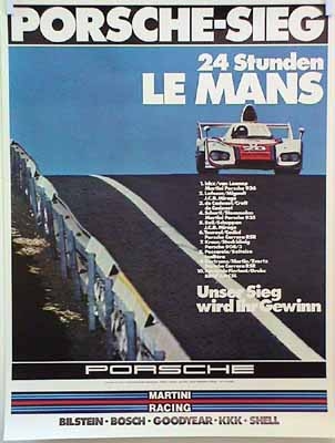 Porsche Original Rennplakat 1976 - 24h Le Mans - Leichte Gebrauchsspuren