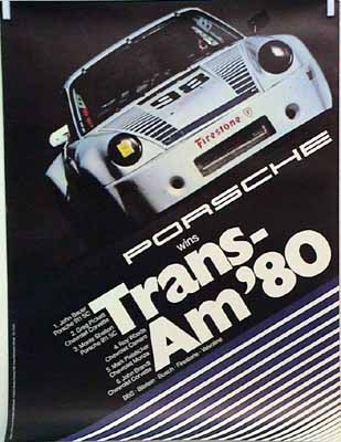 Porsche Original Rennplakat 1980 - Trans-am - Gut Erhalten