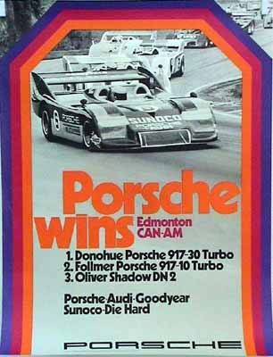 Porsche Original Rennplakat - Edmonton Can-am 1973 - Good Condition