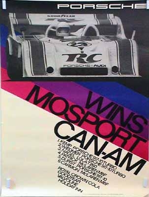 Porsche Gewinnt Mosport Can-am - Porsche Original Rennplakat