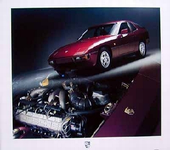 Porsche 924 Poster, 1986