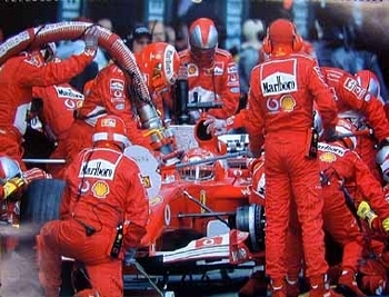 Michael Schumacher Ferrari F2002 Pit