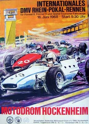 Original Hockenheim Plakat 1968 Internationales