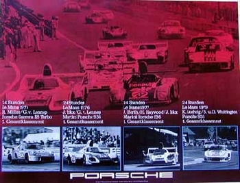 Lemans Wins ´74, ´76, ´77, ´79. - Porsche Reprint