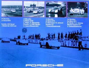 Lemans Siege ´53, ´58, ´70, ´71. - Porsche Reprint