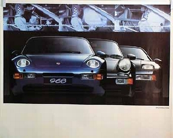 Porsche Original Werbeplakat - Porsche 968/911 Turbo/928 - Gut Erhalten