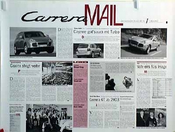 Porsche Original Werbeplakat - Carrera Mail 07.03.2002 - Gut Erhalten