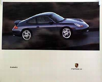 Porsche Original Werbeplakat - Porsche Evolution 911 Typ 996 - Gut Erhalten