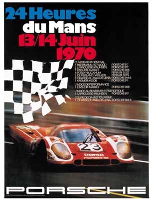 Porsche Rennplakat Reprint 24 Heures