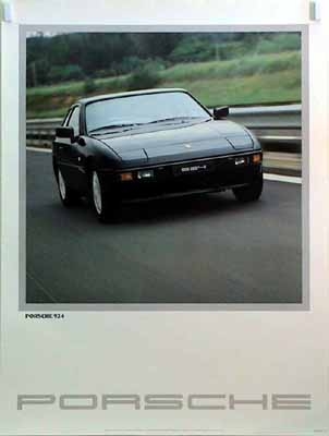 Porsche Original Werbeplakat - Porsche 924 - Gut Erhalten