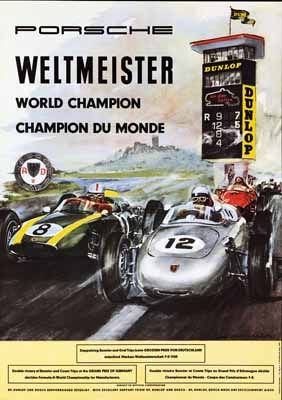 Weltmeister Nürburgring 1960 - Rennplakat Porsche Reprint