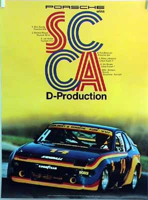 Porsche Original Rennplakat 1980 - Porsche 924 Gewinnt Scca D-production - Gut Erhalten