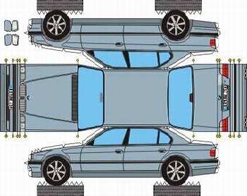 Bastelbogen Bmw 7er