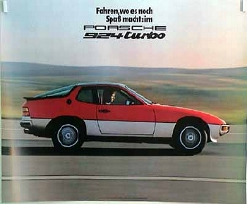 Porsche Original Werbeplakat - Spass Im Porsche 924 Turbo - Leichte Gebrauchsspuren