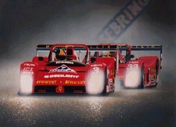 Ferrari Rains 1995 Original Art Print, Poster
