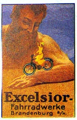 Klassische Werbung Fahrrad Excelsior