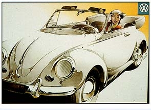 Vw Volkswagen Käfer-cabrio Werbung 1956