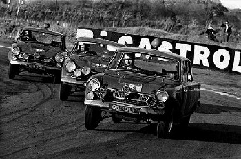 Rac Rally 1964. Elford Taylor And Siegle-morris, Each In A Ford Cortina Gt,